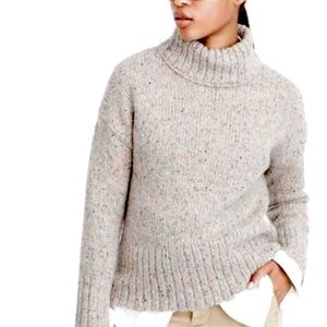 J.Crew Merino Wool/Rabbit Hair Blend Grey Chunky Turtleneck Sweater